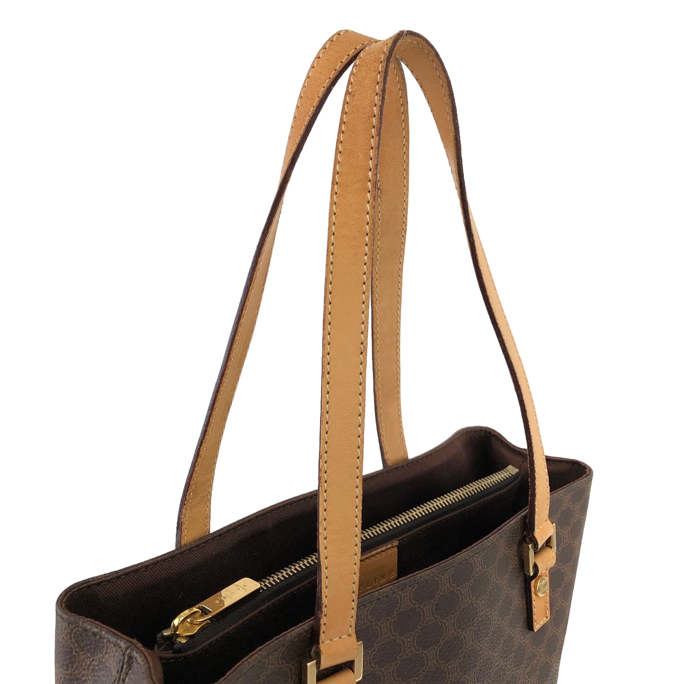 CELINE セリーヌ マカダム ショルダーバッグ ブラウン PVC CELINE セリーヌ マカダム ショルダーバッグ ブラウン PVC