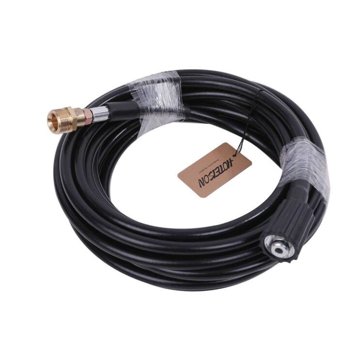 〈HOTEISON〉 リョービ 高圧洗浄機 延長 ホース 柔らかい 40MPa 60℃ M22めねじ (軸心15mm) × M22おねじ (内径15mm) 8M