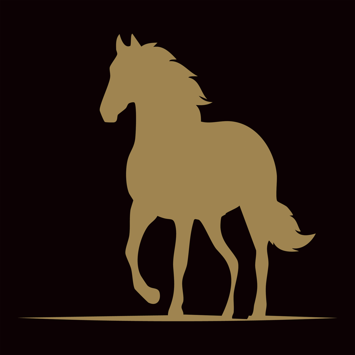 DARIA Horse Icon No.4 – Gold Silhouette（午・馬アイコン素材／ゴールド） | DesignOfficeDARIA