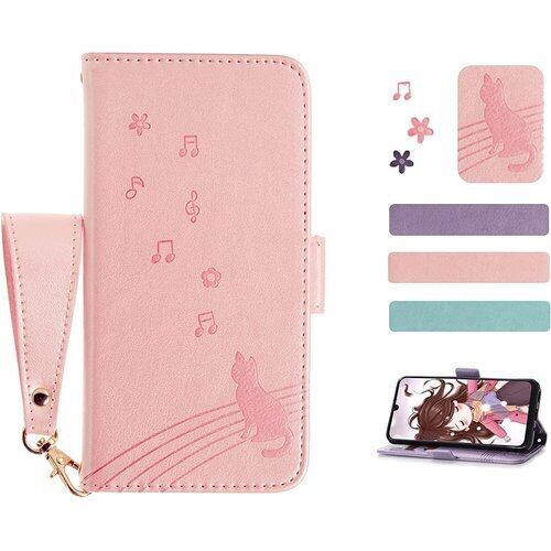 Xperia 10 vi ケース 手帳型 SO-52E SOG14ケース エクスペリア 10 VIケース手帳型 かわいい 猫 ハンドストラップ付 SO-52E手帳型 ケース Xperia 10 Vi いスマホケース おしゃれ カード収納 財布型 人気 TPU スタンド機能 財布型 携帯カバー Xperia 10 viローズゴールド 2538