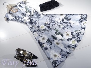 ★13号☆サテン地花柄エレガントなワンピ－ス（OPN5400)