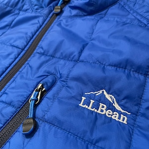 【L.L.Bean】プリマロフト 中綿ジャケット ナイロン ジップアップ 胸ポケット ワンポイントロゴ 刺繍ロゴ アウトドア エルエルビーン primaloft ライトアウター L us古着