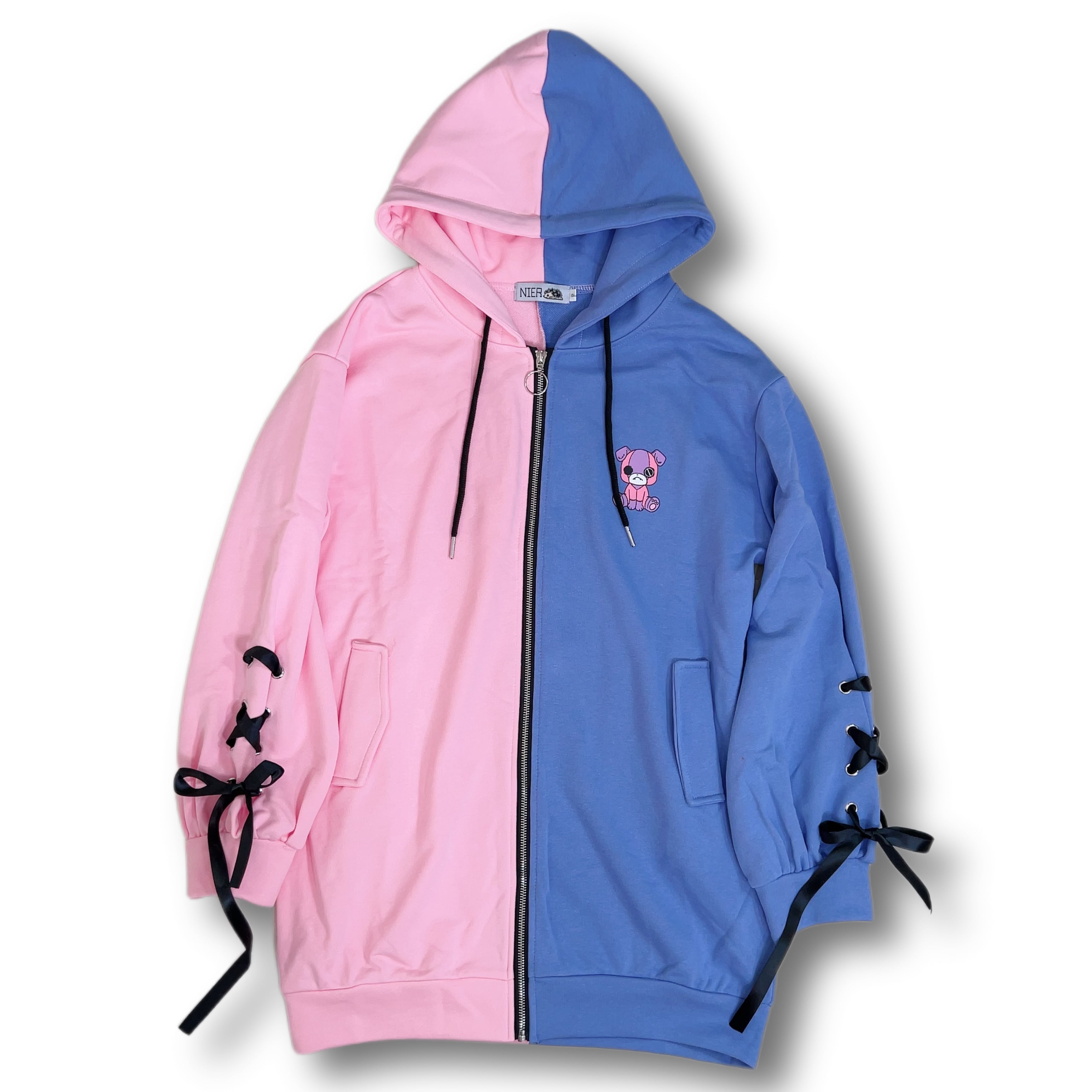 NieR 袖リボンTWO-TONE ZIP PARKA【ちゃむちゃむ】