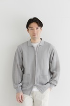衿付きフルジップカーディガン