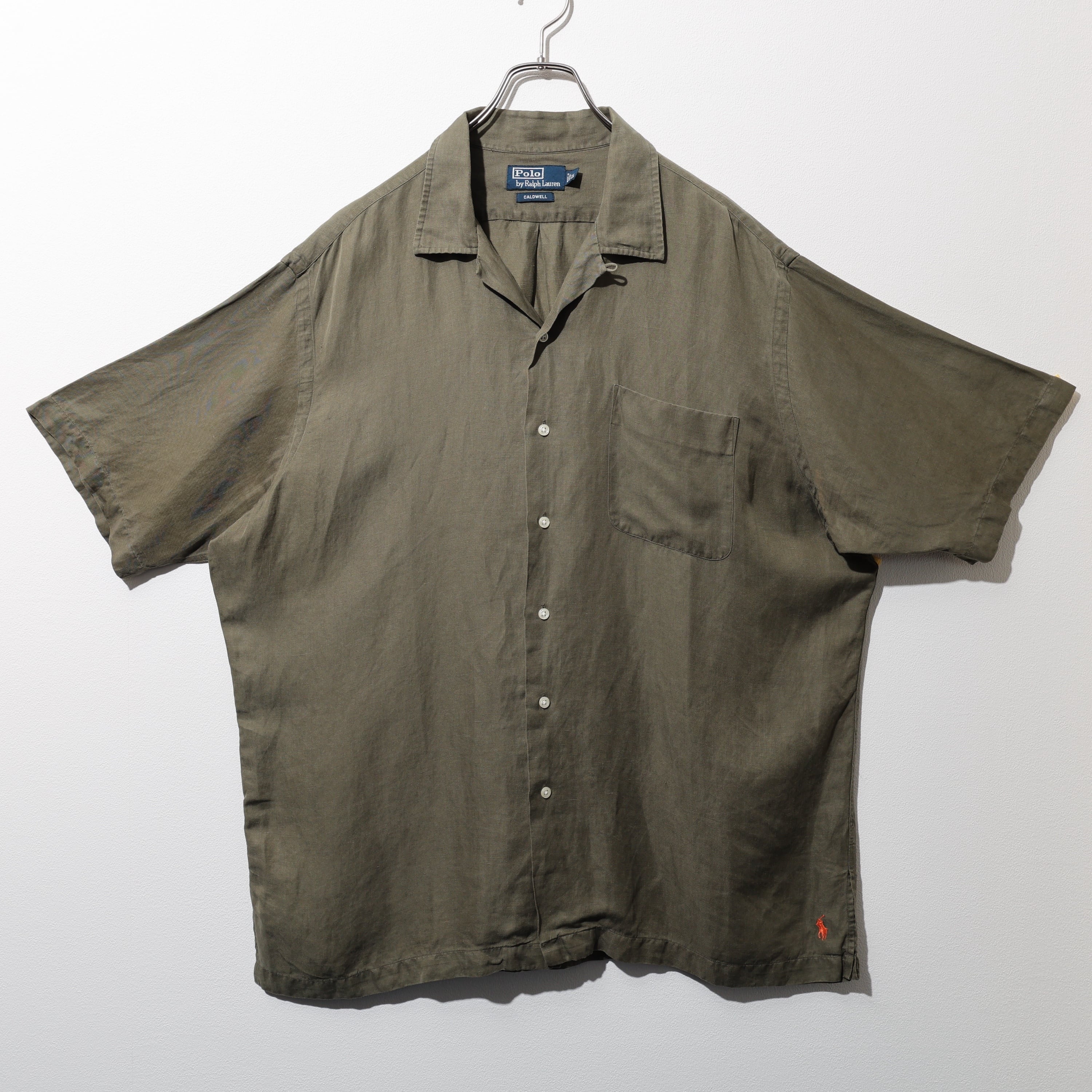 美品 XL Caldwell シルクリネン オリーブグリーン オレンジポニー Polo