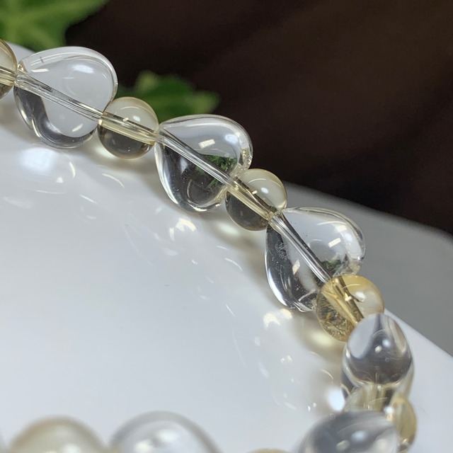 4.ハート水晶×シトリン・デザインブレスレット