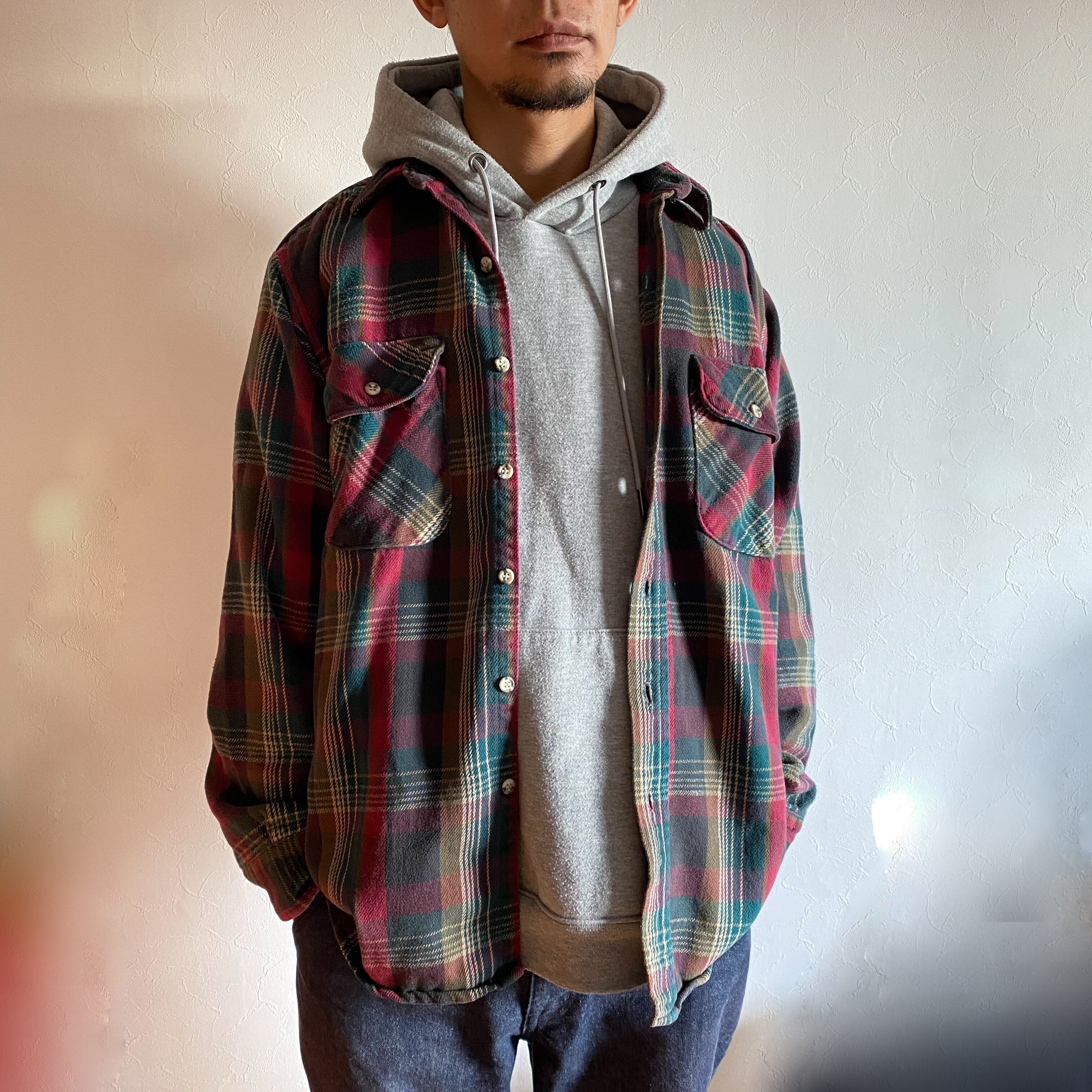 made in usa five brothers cotton flannel shirt {アメリカ製 five brothers コットン フランネル シャツ 古着 USED メンズ } ユニセックス