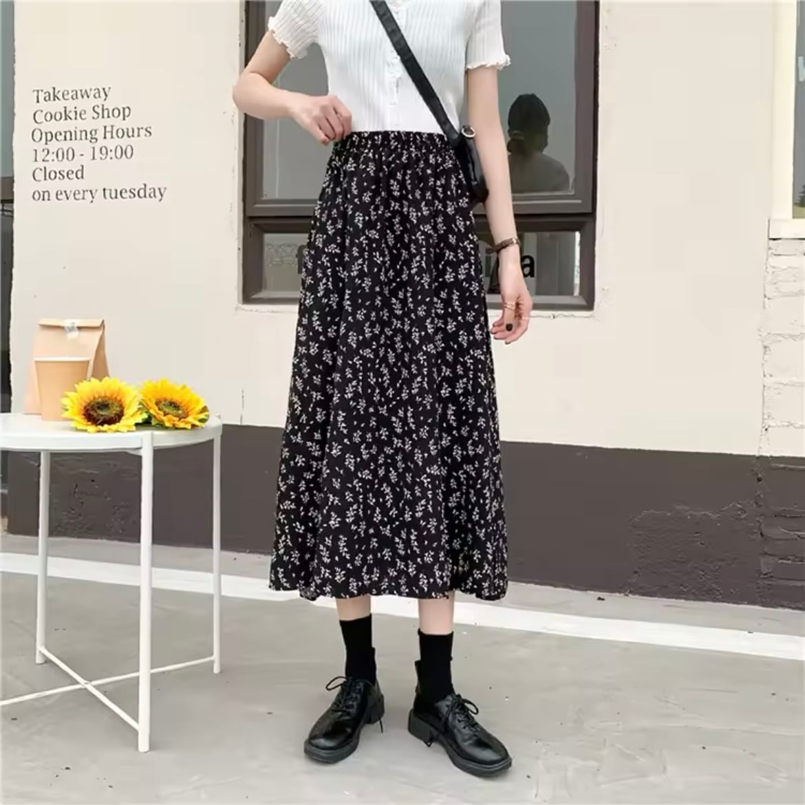 フラワーAラインスカート