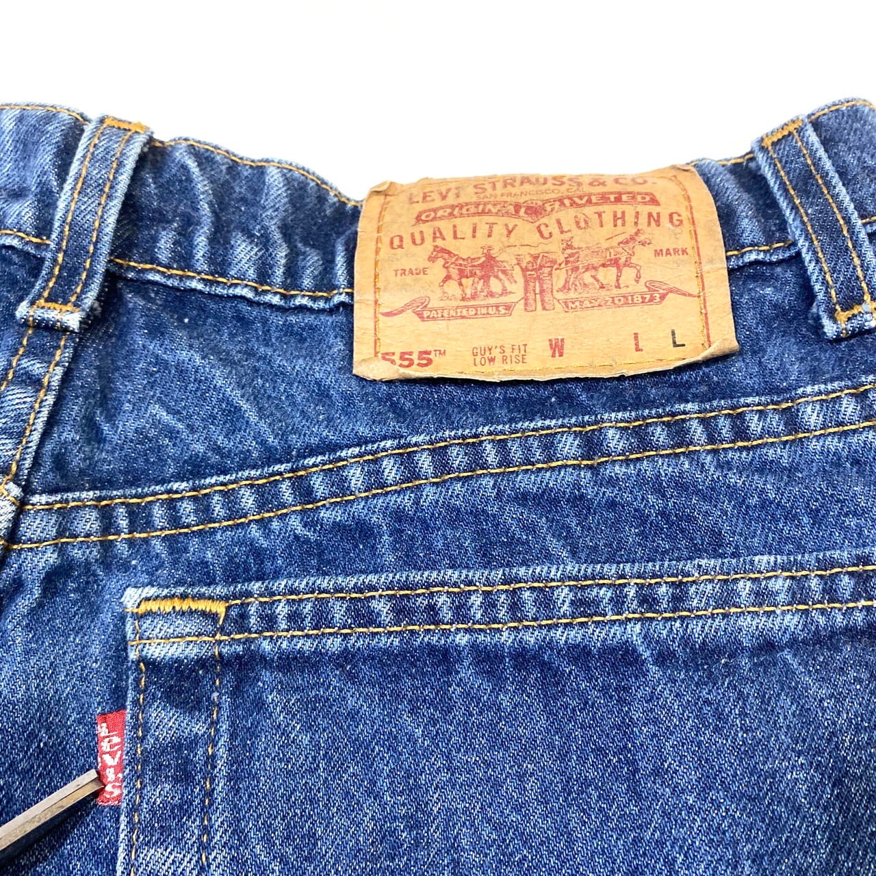 90s アメリカ製 リーバイス 555 W31くらい 古着 濃紺 ルーズ系 Levi