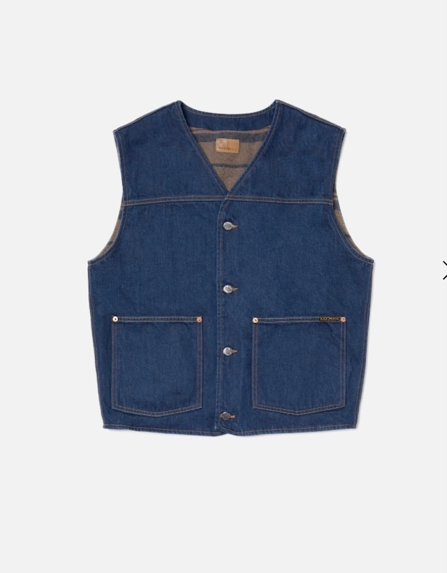 Nudie jeans ヌーディージーンズ Harry Rinse Denim Vest Dark Blue デニムベスト