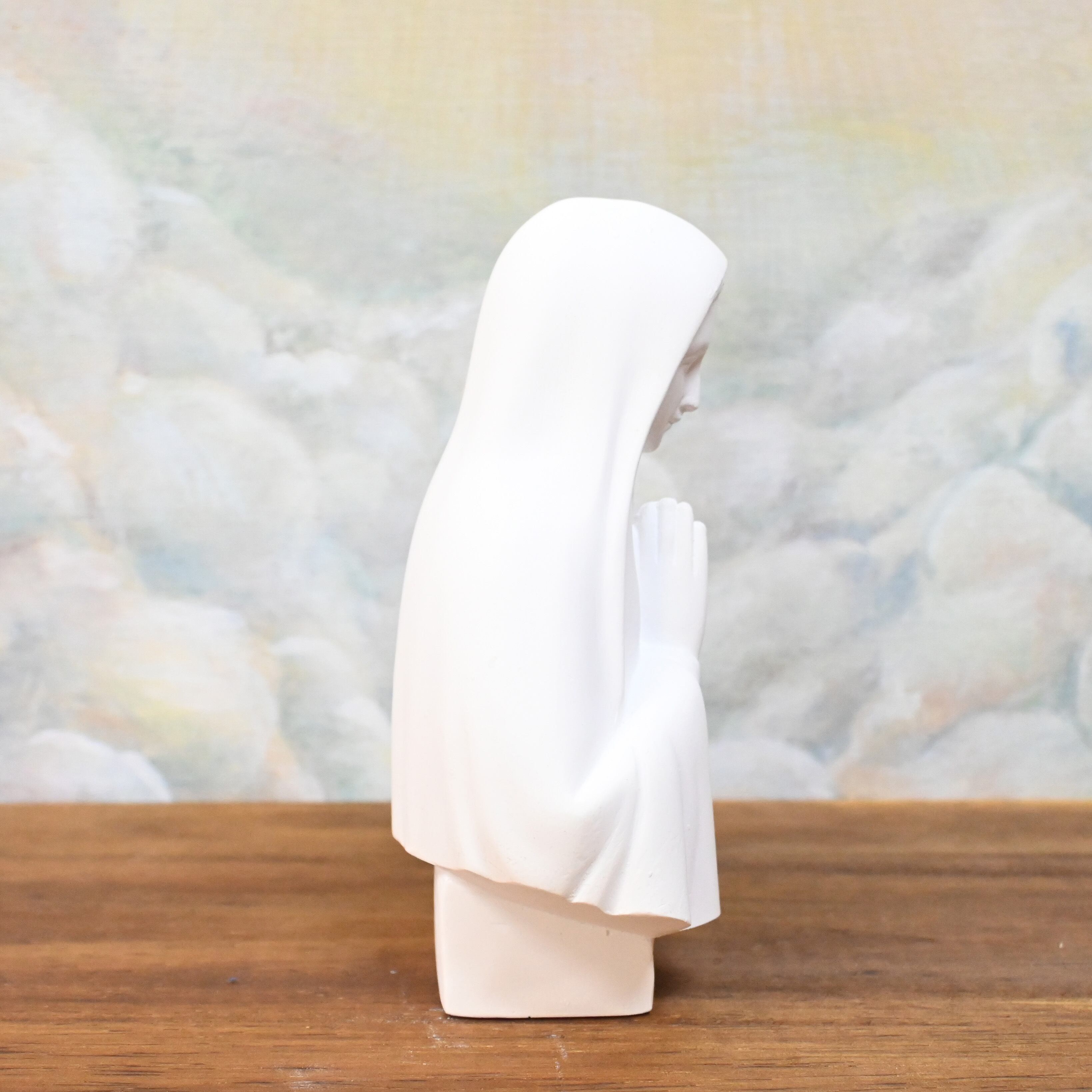 聖母マリア半身像【15cm】室内用白色仕上げ | 中田ザビエル工房