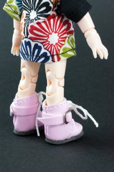 ドール靴 1/6 オビツ11 バックルブーツ SBB006PNK MW - 画像5