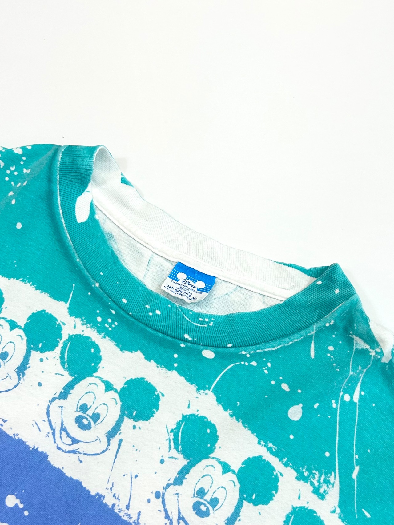 80〜90s MICKEY "All OVER PATTERN"Tee MADE IN USA Size XL程