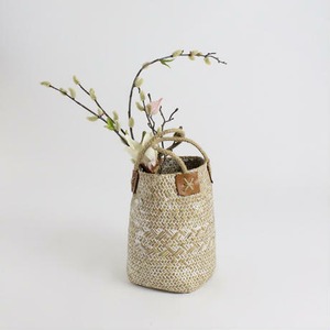 natural straw craft basket
