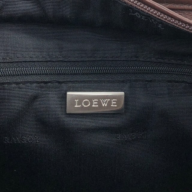 LOEWE ロエベ アマソナ28 ハンドバッグ ブラウン アナグラム レザー ミニボストン vintage ヴィンテージ オールド j32ajs