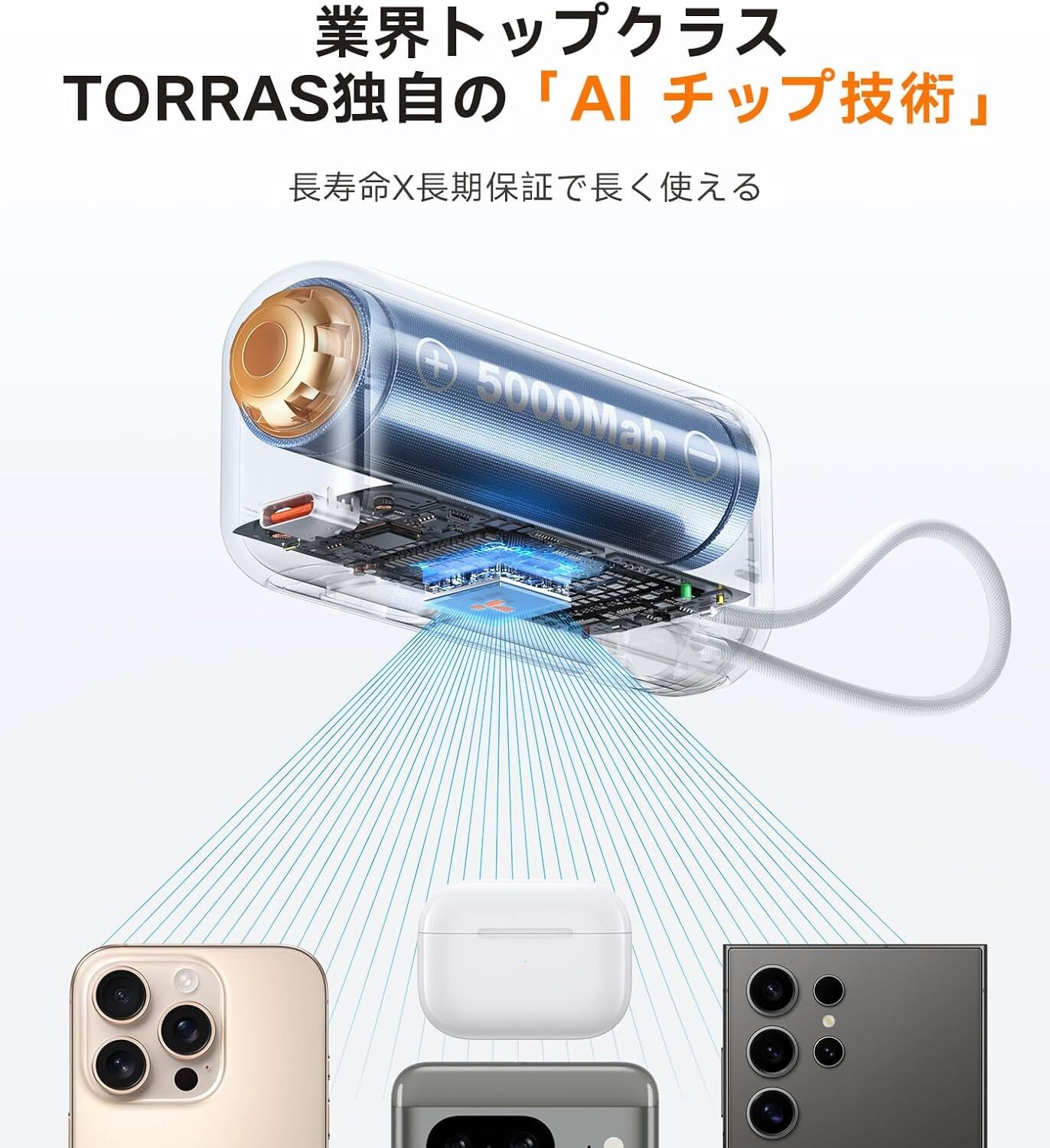 TORRAS（トラス）PocketVolt Powerbank 5000mAh モバイルバッテリー