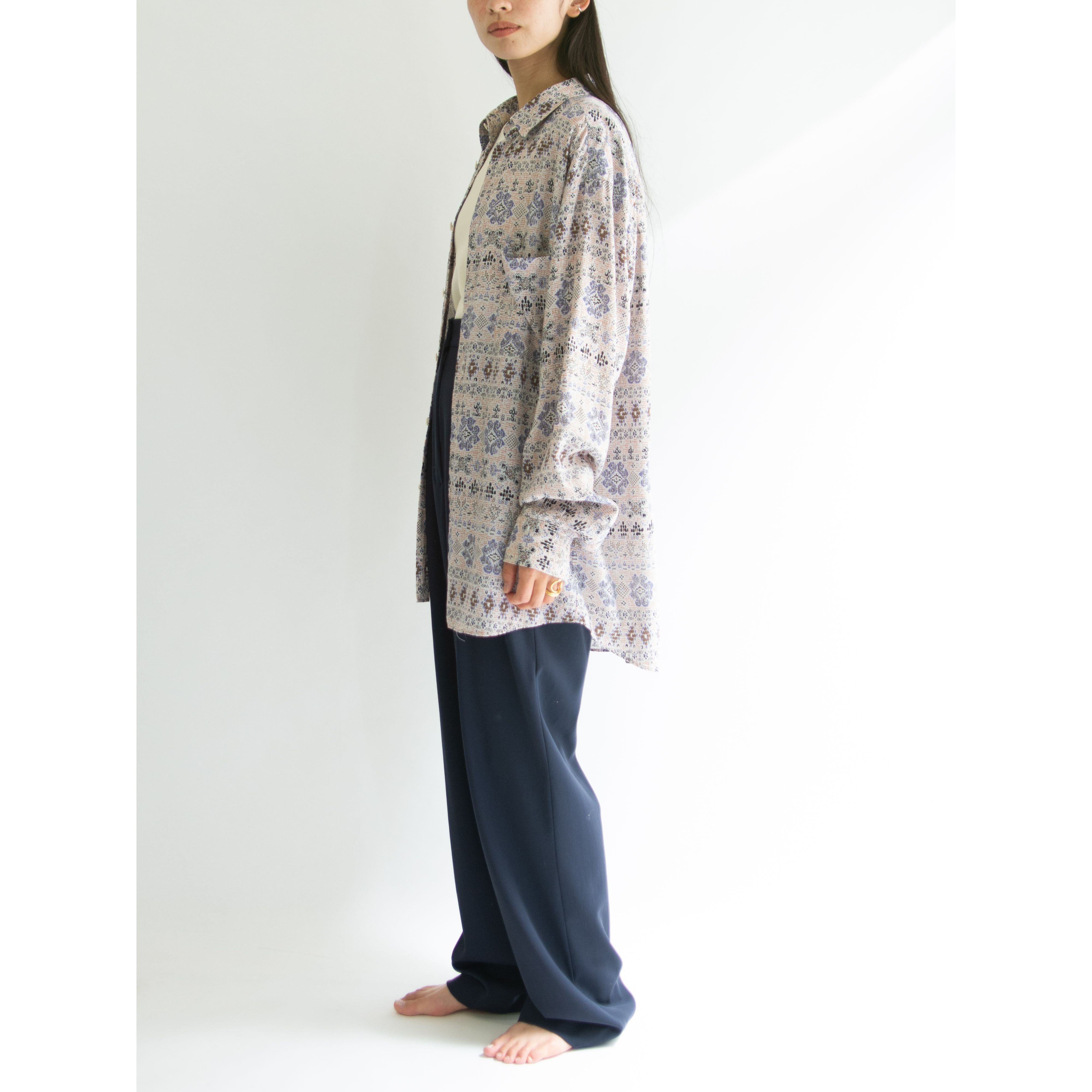 【TOKIO KUMAGAI】L/S Printed Shirt（トキオクマガイ 長袖プリント柄シャツ）