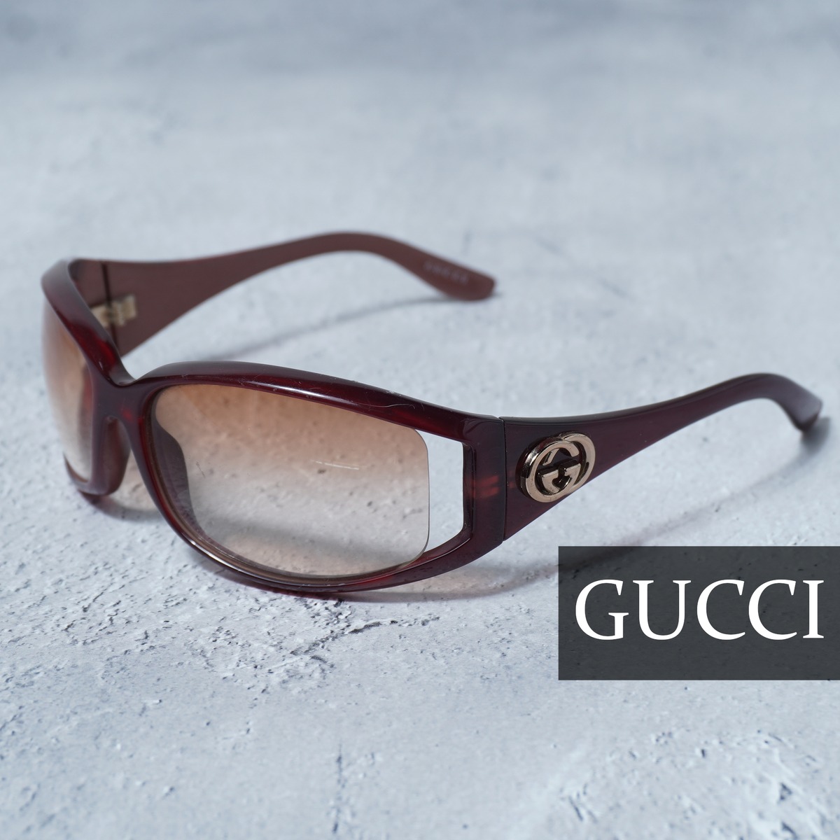 GUCCI サングラス ボルドー インターロッキングG GUCCI】グッチ テンプルインターロッキングGロゴサングラス bordeaux
