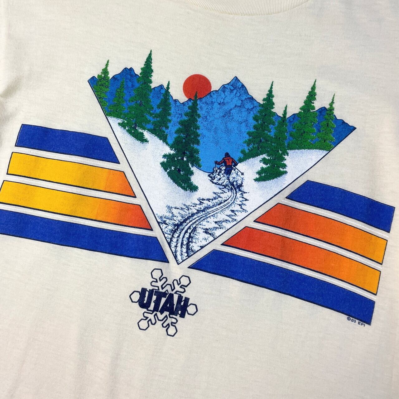 80年代 USA製 UTAH スーベニア アート プリントTシャツ メンズS相当 レディースM相当 古着 80s ヴィンテージ ビンテージ  オフホワイト 生成り 【Tシャツ】【FSS2308-50a】 | cave 古着屋【公式】古着通販サイト powered by BASE