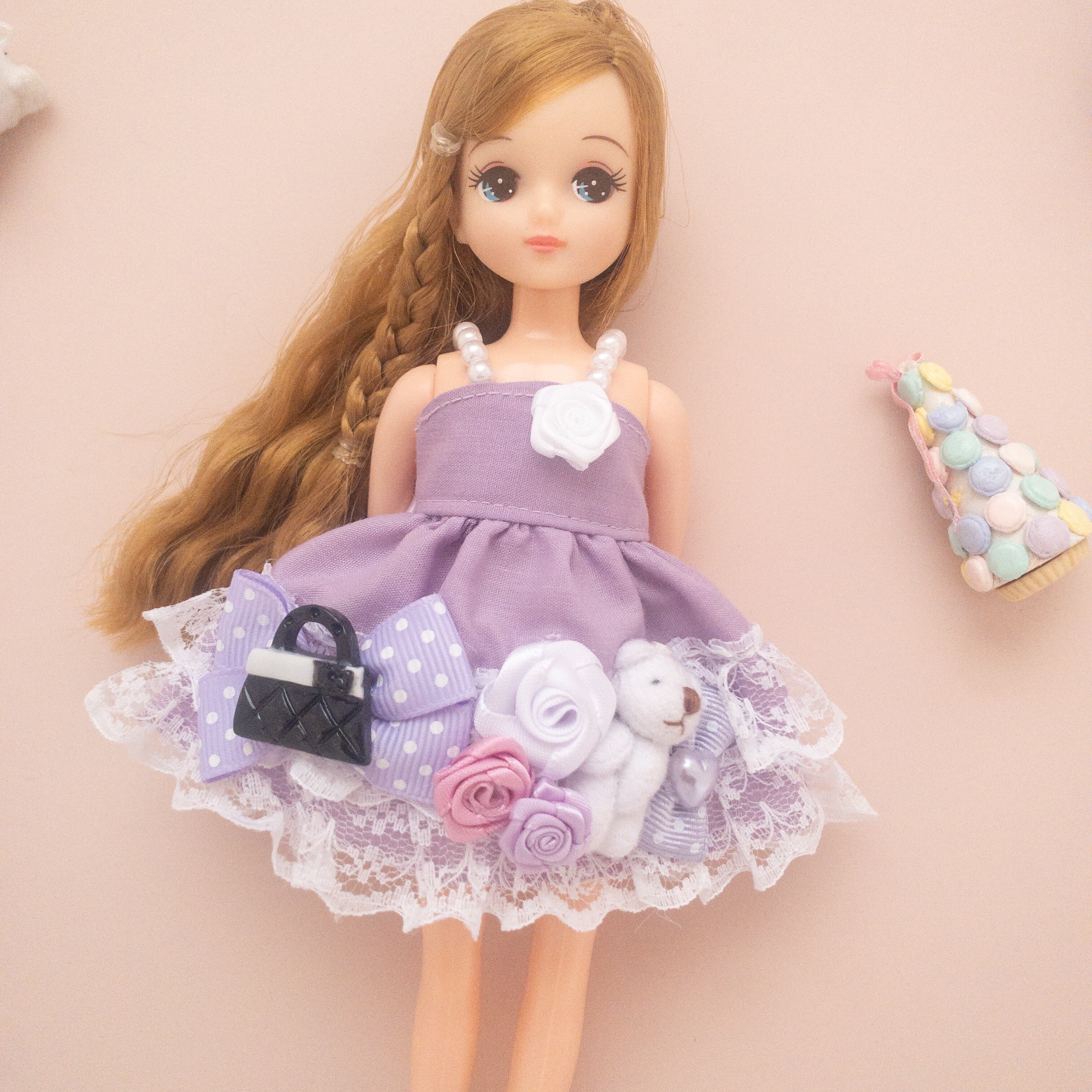 リカちゃんミニドレス（紫5） | dollkamiyu