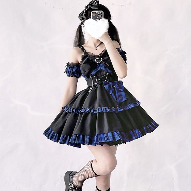 キラキラアイドル系 スリーブカバー チェック柄 ｜国内発送