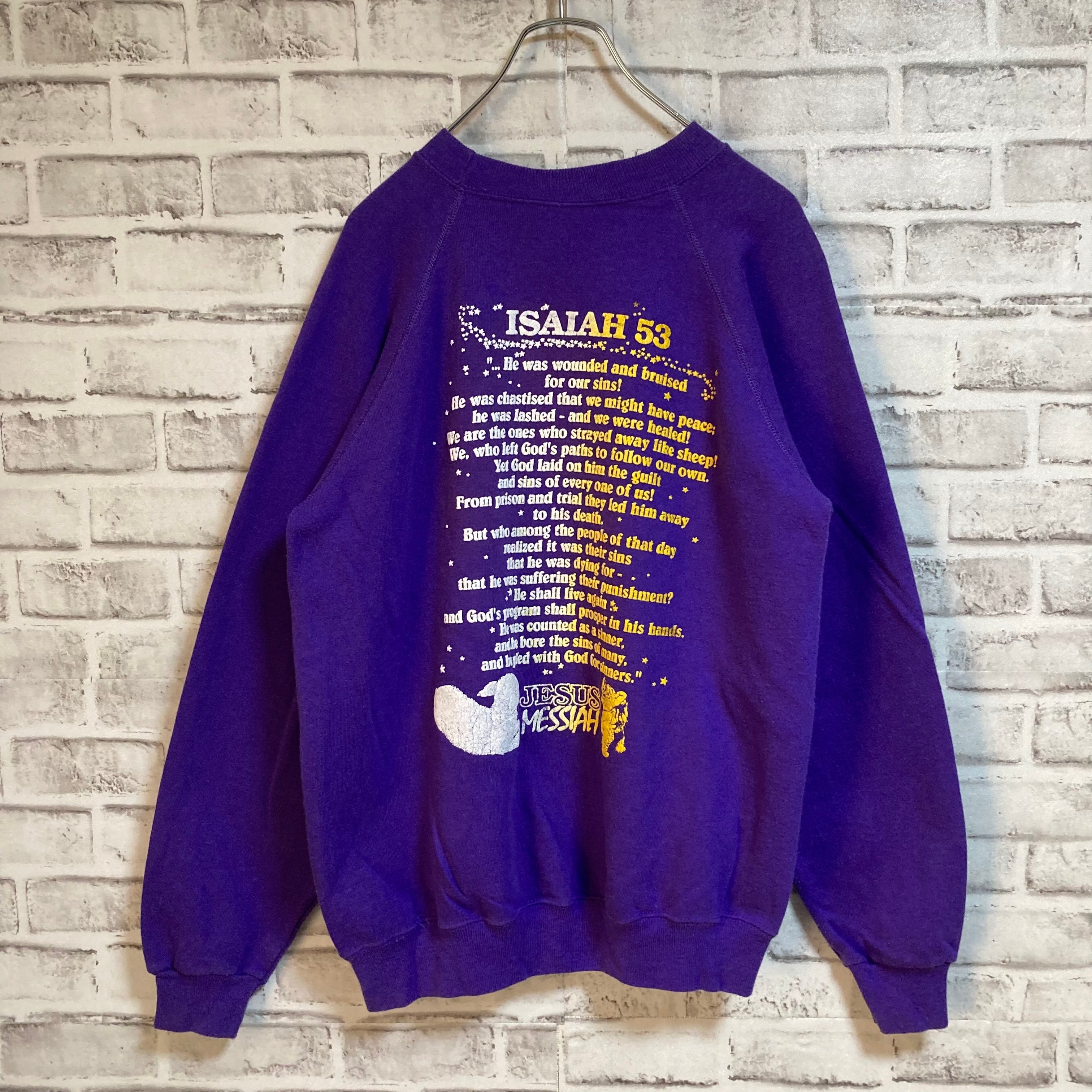 【Hanes】L/S Sweat L Made in USA 80s “旧約聖書” ヘインズ スウェット トレーナー バックプリント 両面プリント  USA製 vintage ヴィンテージ アメリカ USA 古着