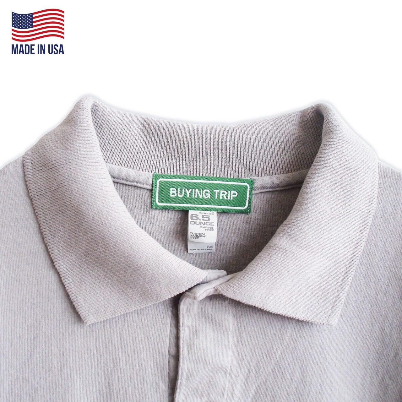 【BUYING TRIP】"NAVY NAVAL" Long Polo Shirt（SILVER MIST）