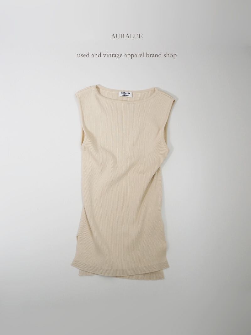2021SS / AURALEE for Ron Herman Giza Boat Neck Sleeveless Top