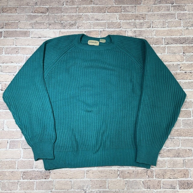 ST JOHN'S BAY ACRYLIC SWEATER "EMERALD" 1990'S OLD