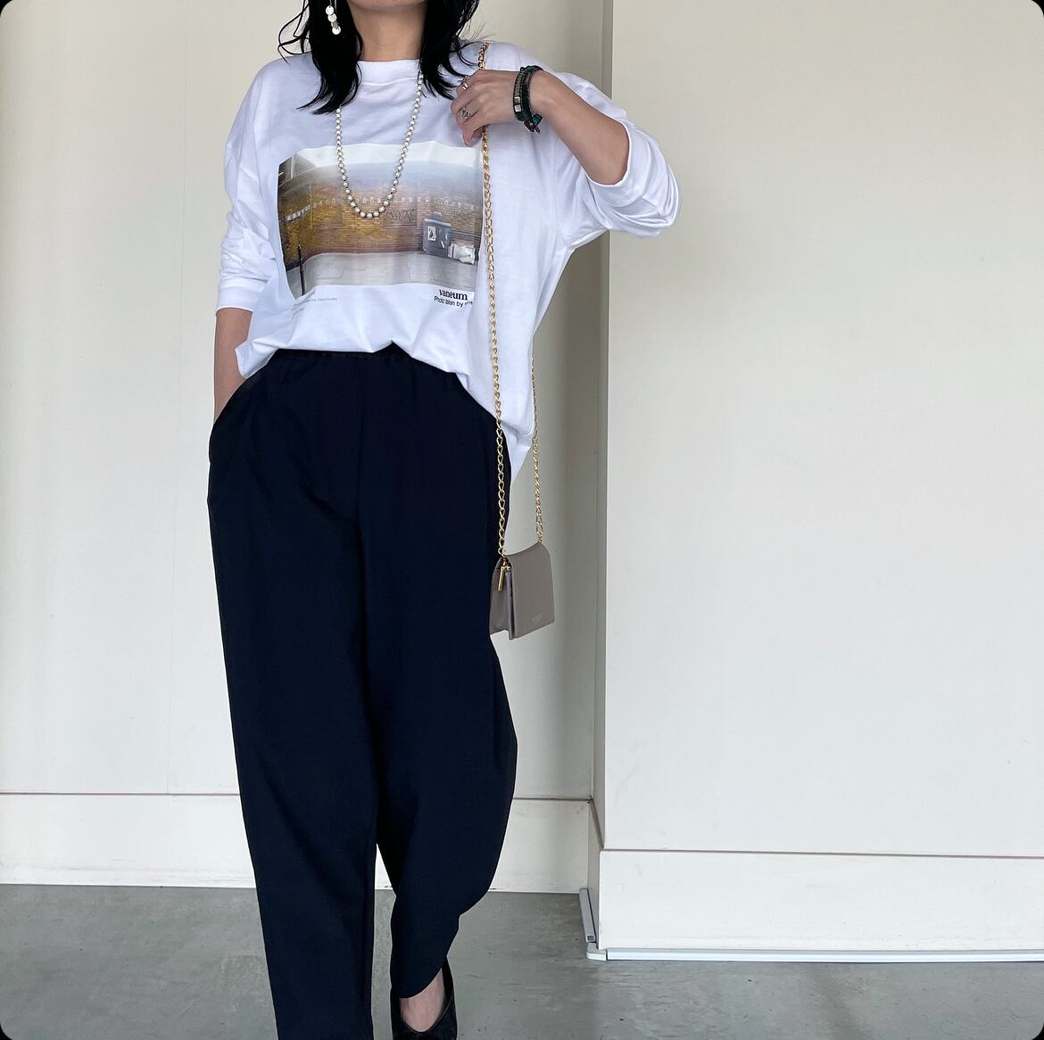 ♡yori♡肩パット付きバックレスロンTee/size36