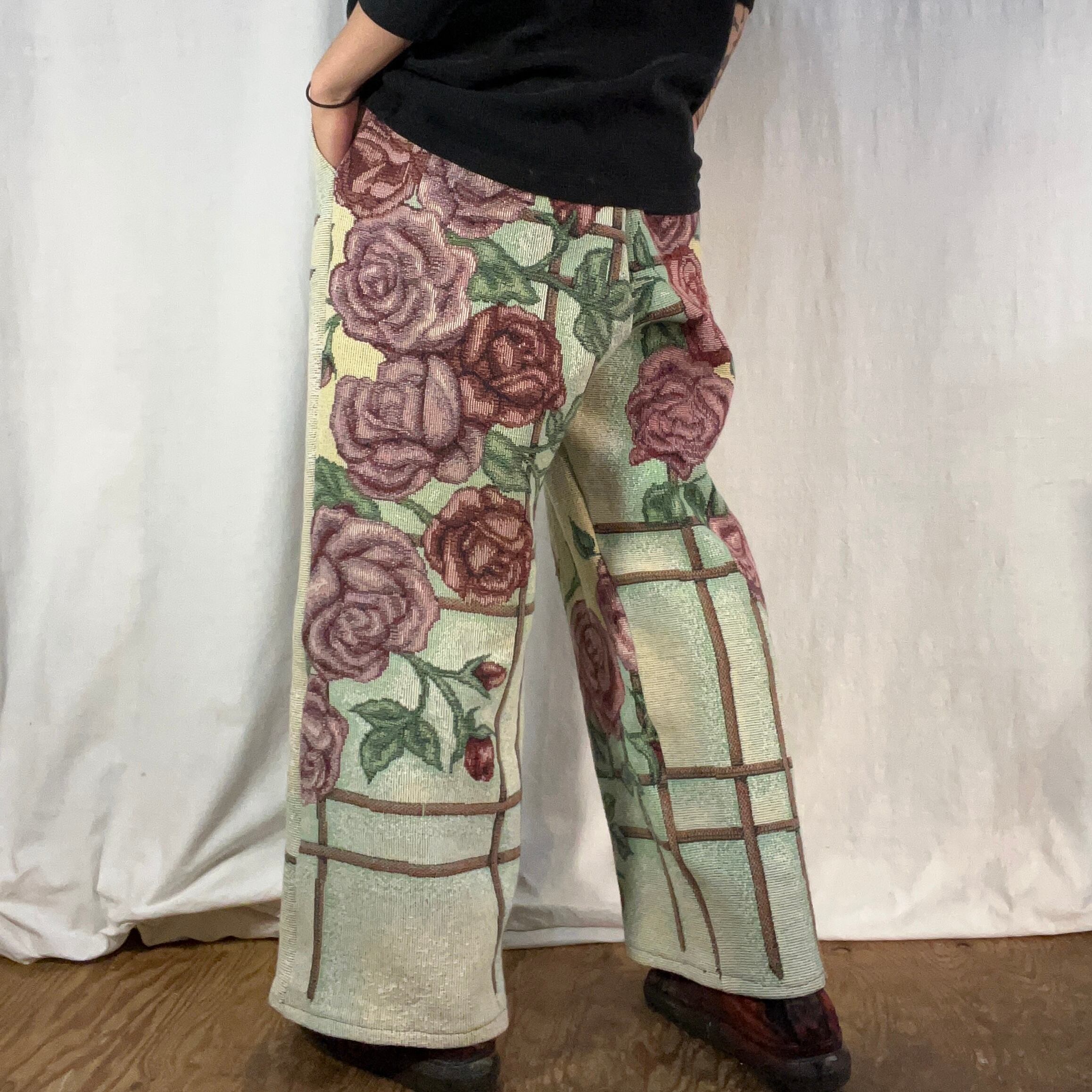 ラグリメイクパンツ花 | 古着屋 わらしべ