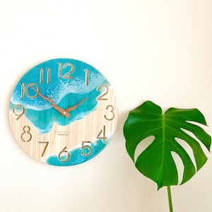 【＆sea】波の掛時計（wave wall clock）（直径30cm）Z-0008