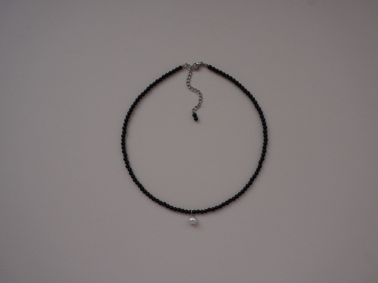 【 WAVE 】onyx × PURE point necklace