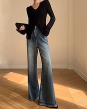 High waist flare Denim T20239