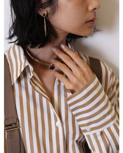 【CHIGNON】[0055-343SH] オニキス2WAYメタルチョーカー