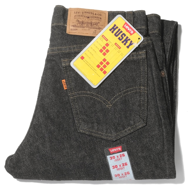 DEAD STOCK 95's Levi's 505 HUSKY yarn dyed black denim pants made in USA[30x26]