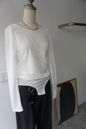 PAISLEY BODY SUITS (WHITE) 2509-71-50