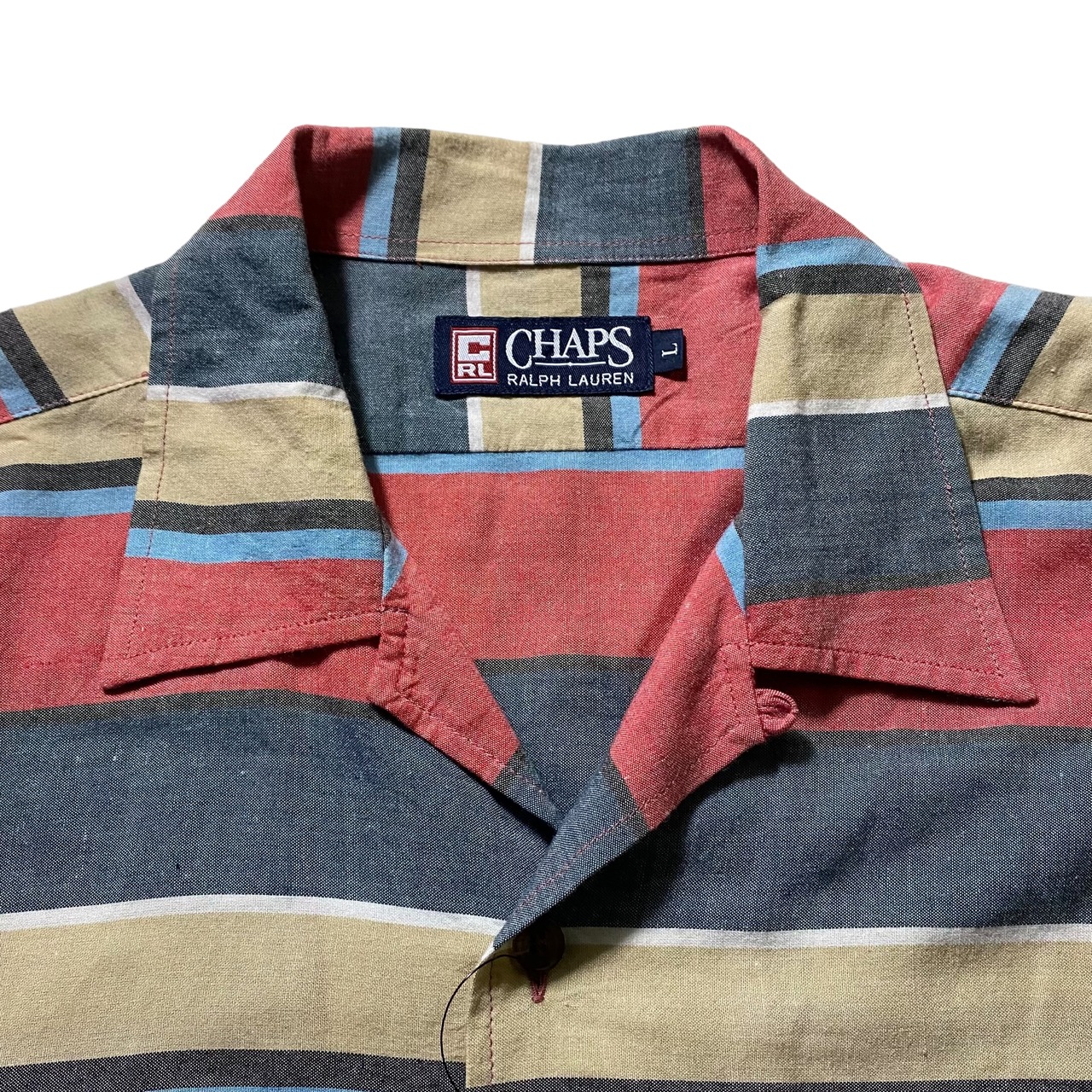 vintage CHAPS RALPH LAUREN open collar border shirt