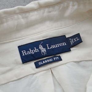 Ralph Lauren LINEN SILK COTTON shirt Ivory [XL] 古着