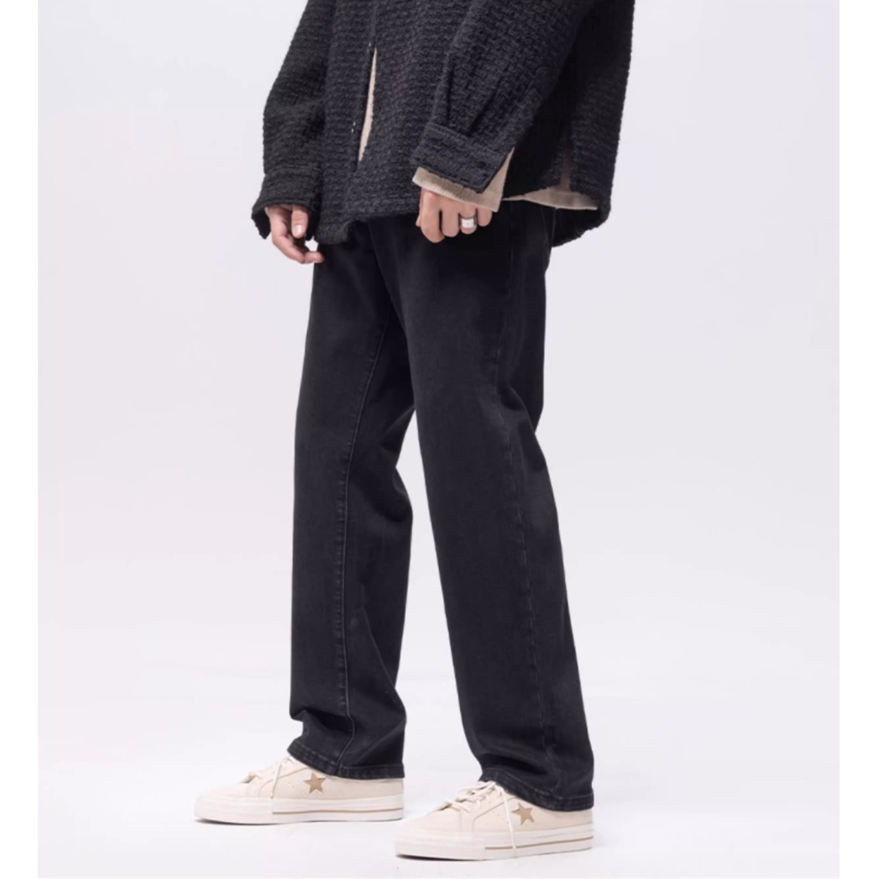 フルレングス ストレートデニムパンツ af0418