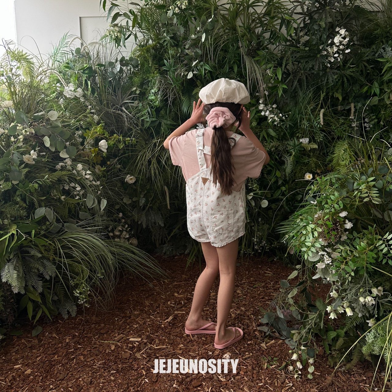 【jejeunosity】コットンベリーショートオーバーオール サロペット ピンクフラワー 90〜120cm 240520 - 9