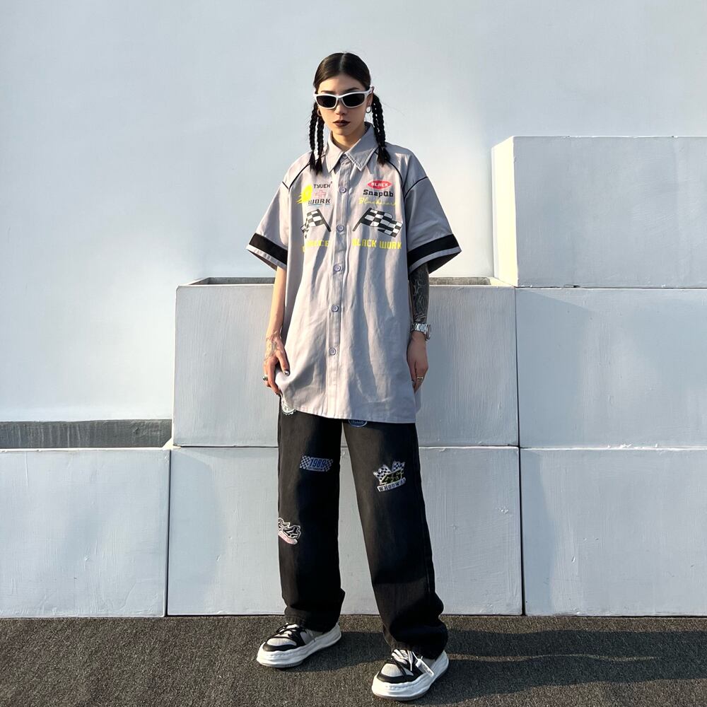 ボトムス ニッチなデザインのシックなヒップホップオールドスクールジーンズ j Yochico 独自のストリートトレンドを定義づけましょう