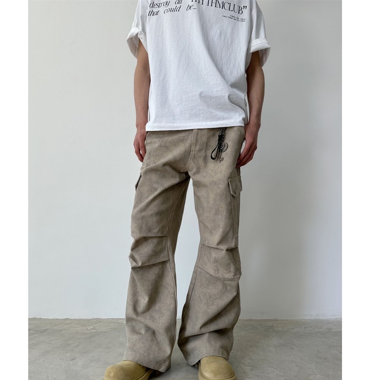 マーブル柄パラシュートカジュアルパンツ　1192