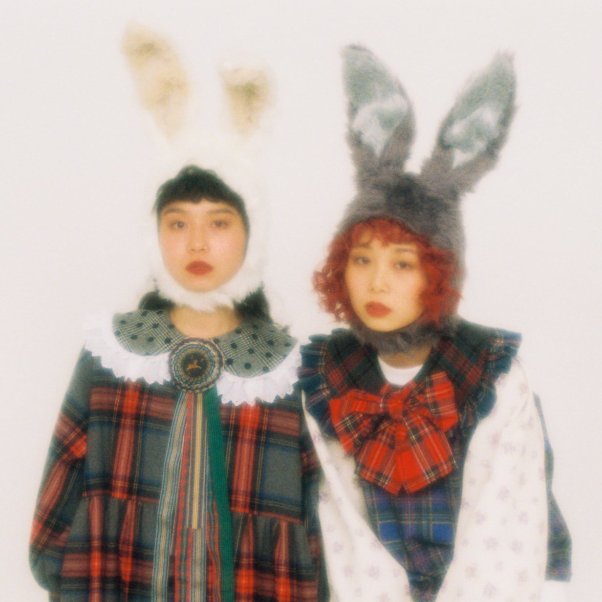 ハートチェックつけ襟 GREEN 001