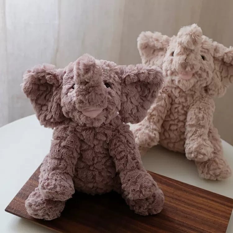 ふわふわ象ぬいぐるみ 赤ちゃんファーストトイ 22cm ベージュ グレー