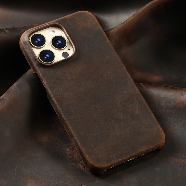 ◆iPhone17シリーズ 対応◆ Crazy Horse Leather Phone Case / クレイジーホース 本革 スマホケース