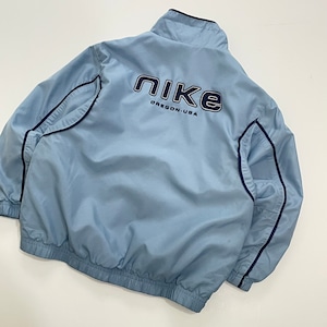 -VINTAGE- KIDS NIKE HALF ZIP NYLON JACKET -LIGHT BLUE- [M]