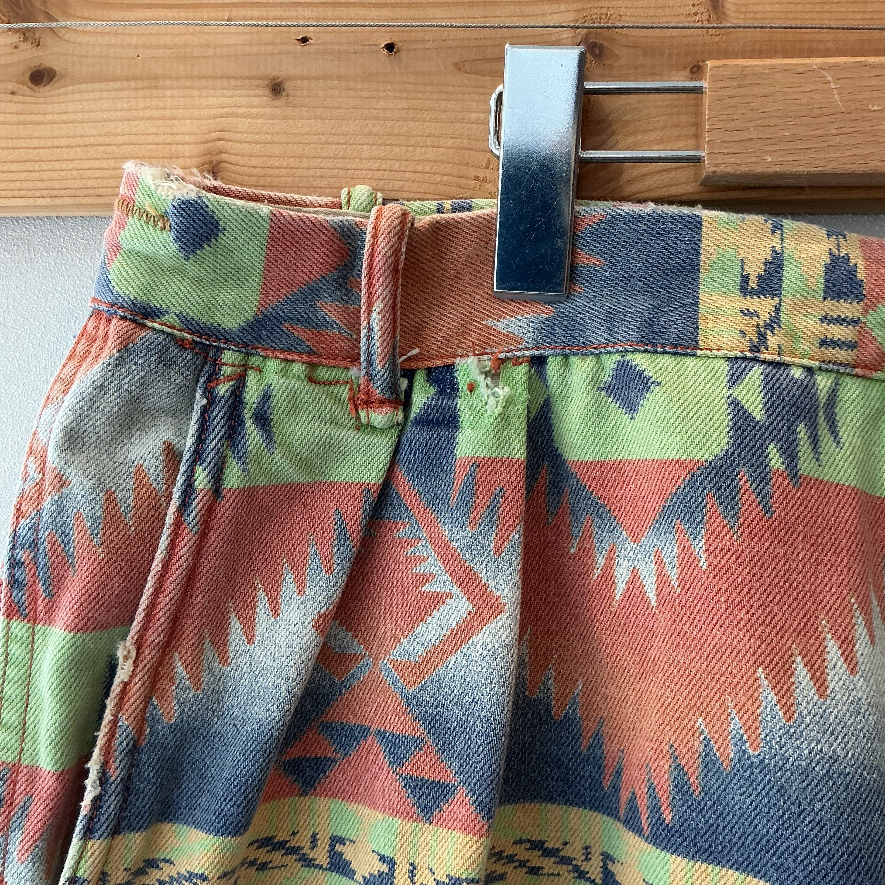 ラルフローレン　ネイティブ柄　ショートパンツ　ハーフパンツ　スウェット　レア Remodel】Polo Ralph Lauren ネイティブ柄 ショートパンツ メンズW42