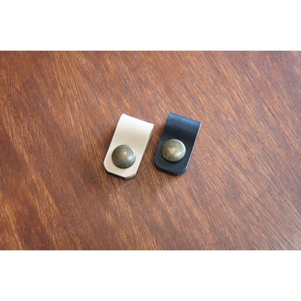 ヌメ革製 イヤホン コード ホルダー コードリール 整理バンド コード