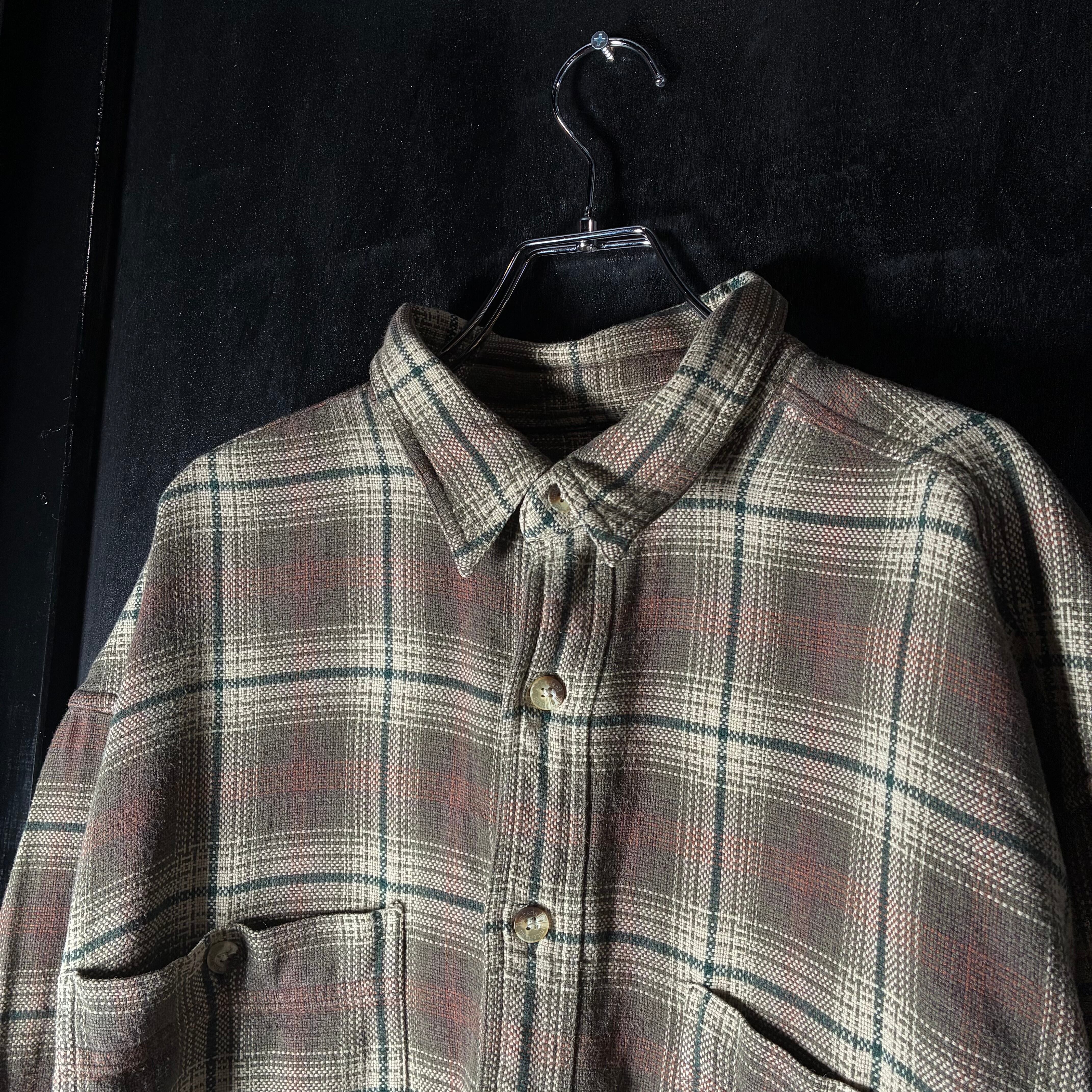 90s〜00s Timberland ベビーネルシャツ ブラウン チェックシャツ 長袖